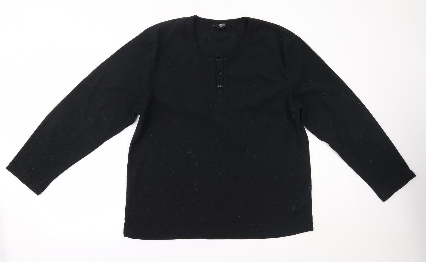 Harvey James Mens Black Solid   Pyjama Top Size L