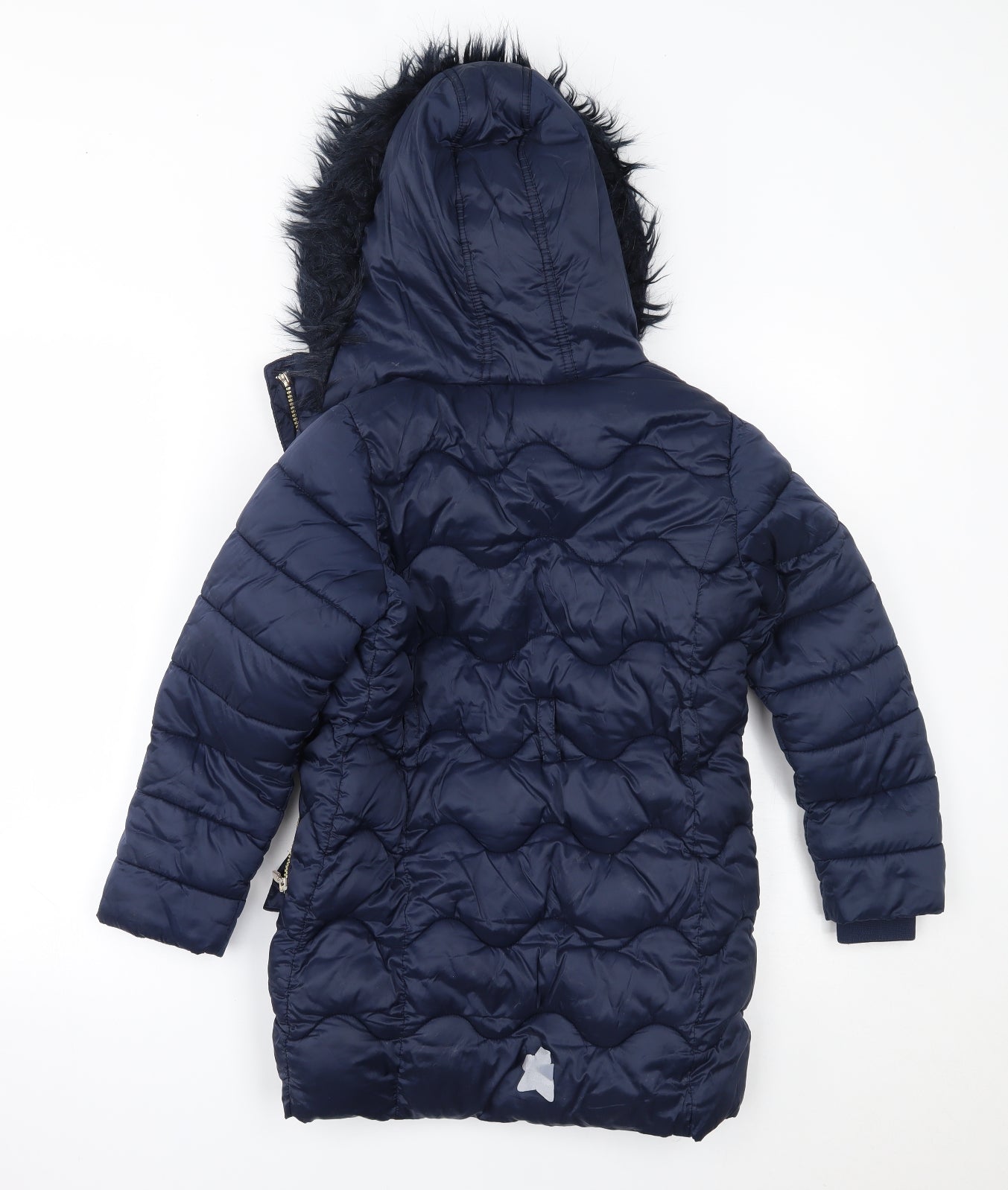 F&F Girls Blue   Parka Coat Size 8-9 Years