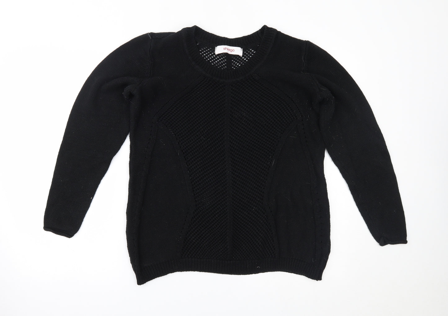Sheego Womens Black   Pullover Jumper Size 14