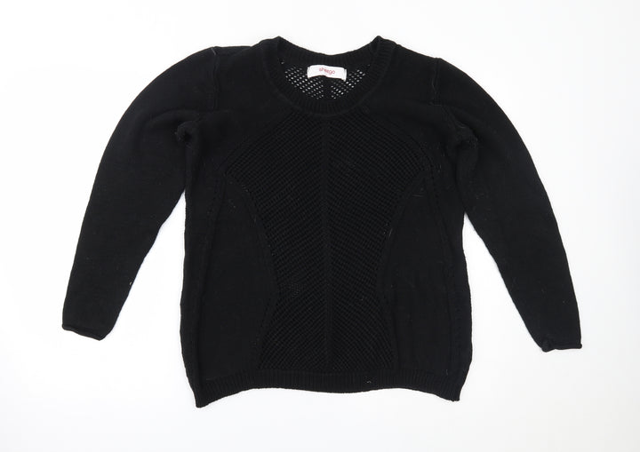Sheego Womens Black Pullover Jumper Size 14