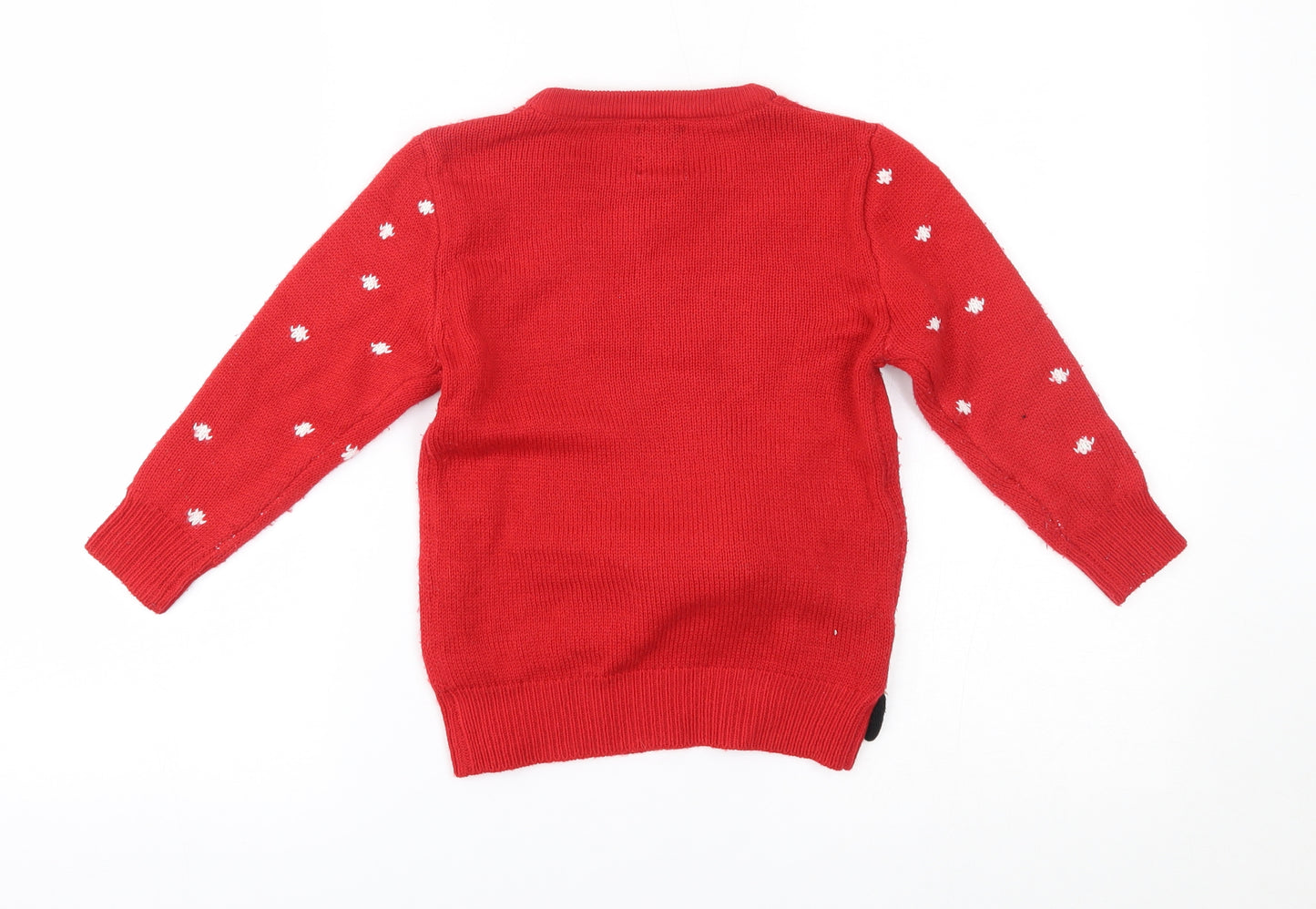 George Girls Red   Pullover Jumper Size 4-5 Years  - christmas