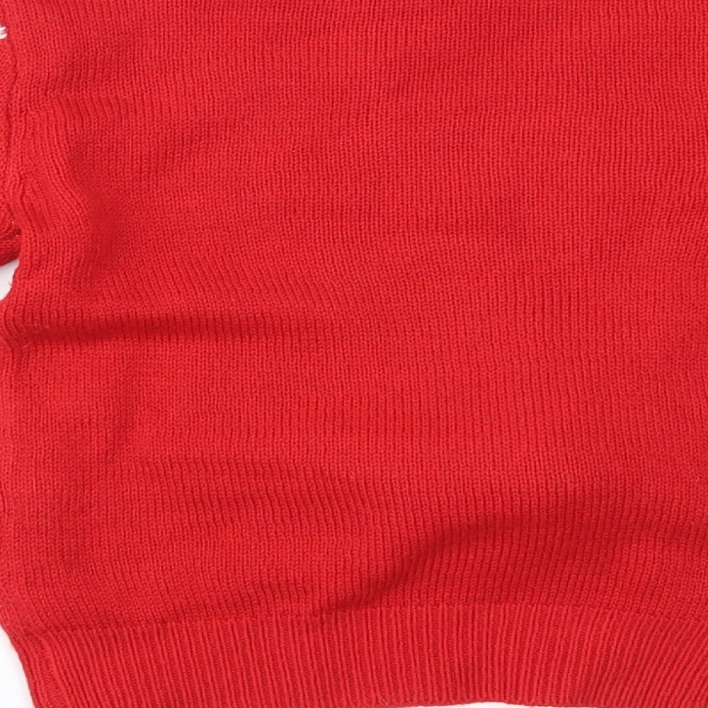 George Girls Red   Pullover Jumper Size 4-5 Years  - christmas