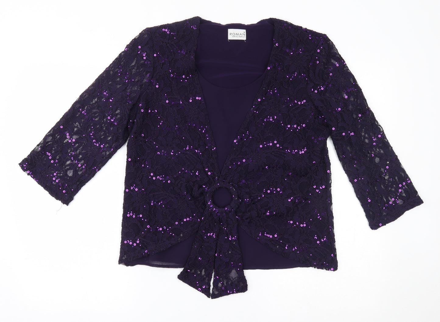 Roman Originals Womens Purple   Basic Blouse Size M