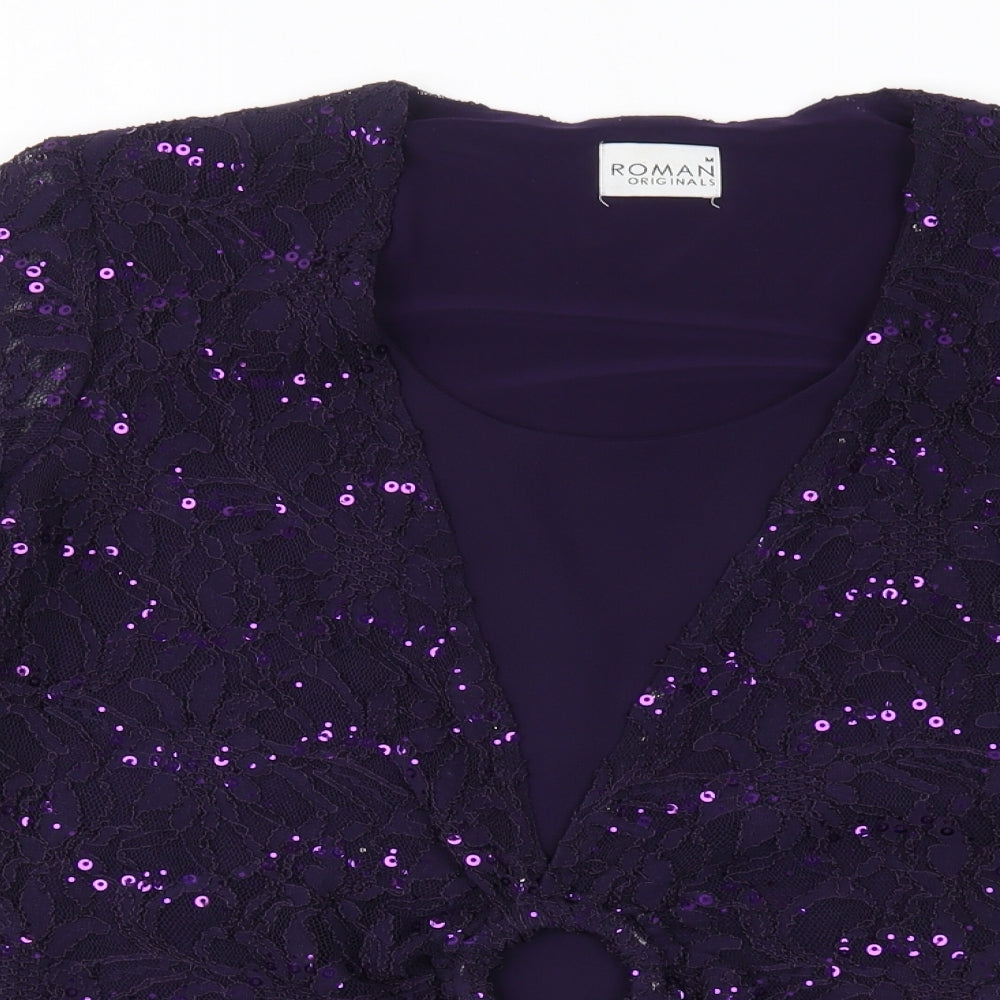 Roman Originals Womens Purple   Basic Blouse Size M
