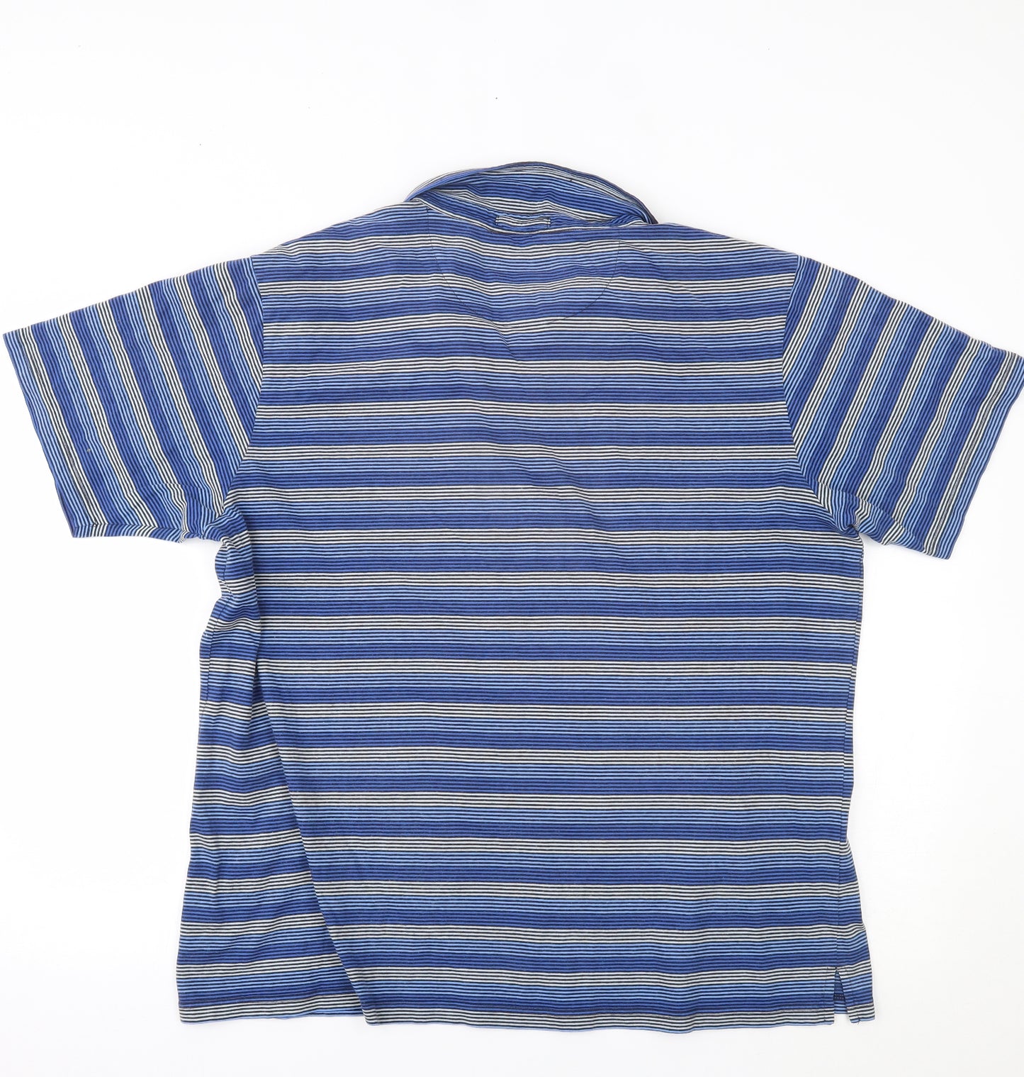 Thomas Nash Mens Blue Striped   Polo Size L