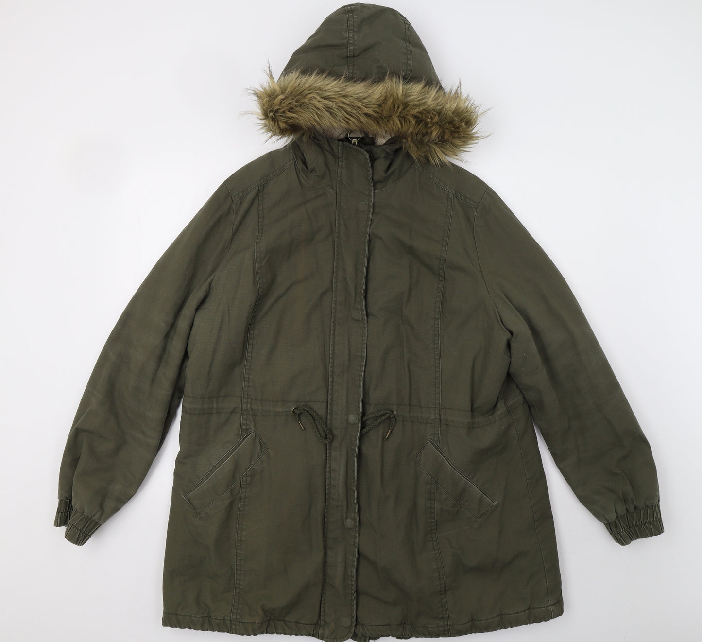 B. You Womens Green   Parka Jacket Size 18