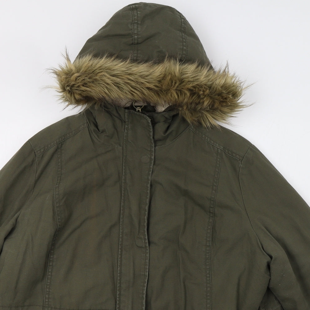 B. You Womens Green   Parka Jacket Size 18