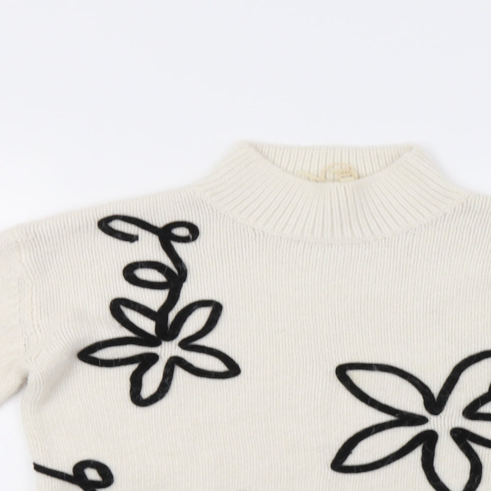 Matalan Womens Ivory Floral  Pullover Jumper Size S