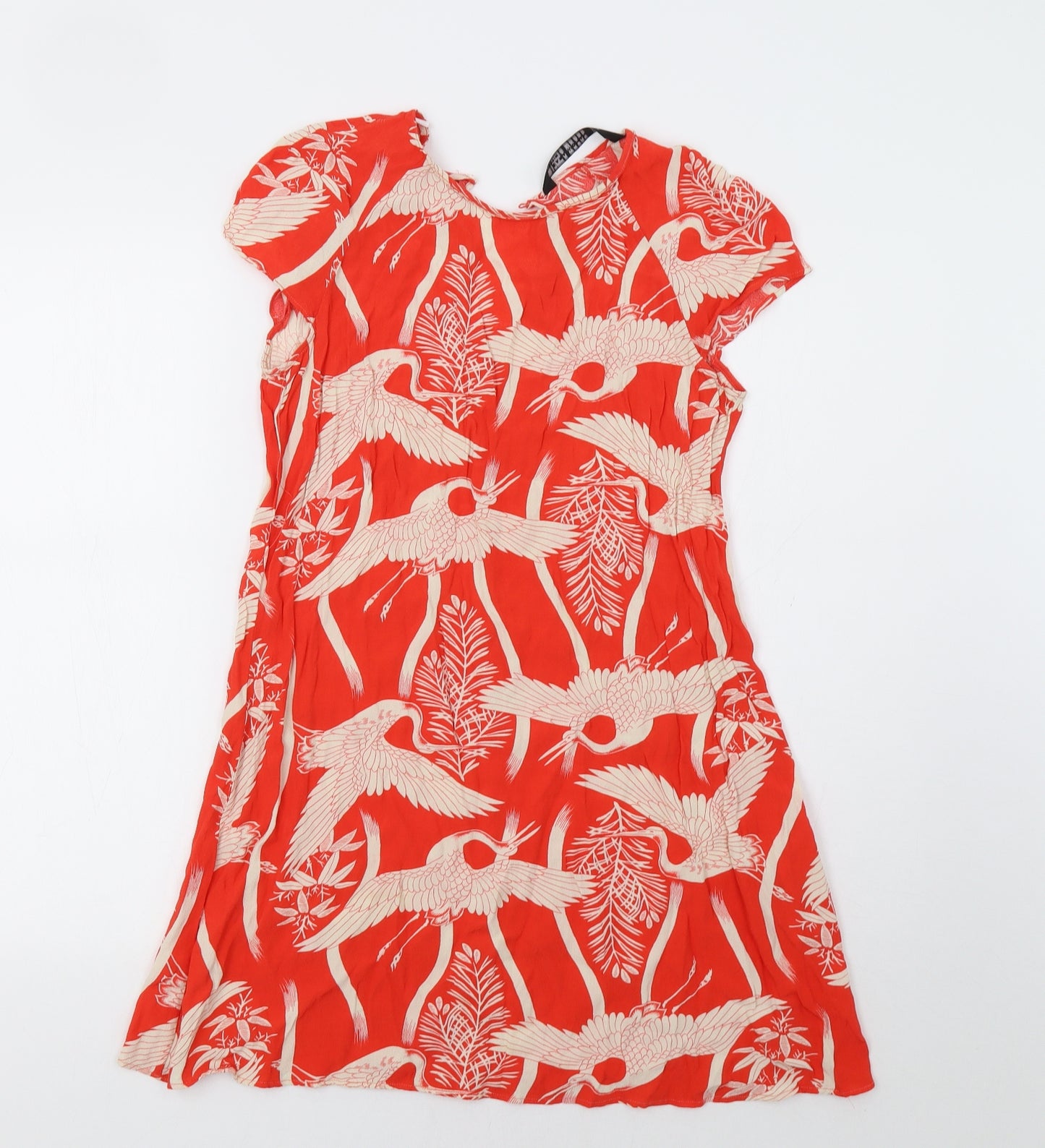 Zara Womens Red Floral  A-Line  Size M