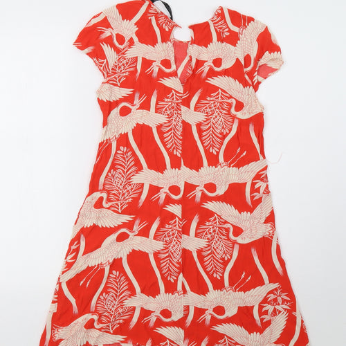 Zara Womens Red Floral  A-Line  Size M
