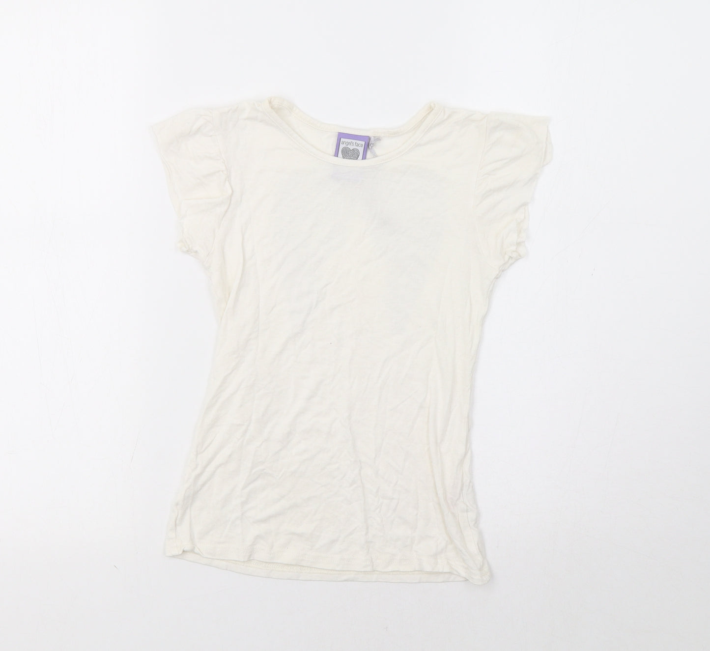 Angel's Face Girls Ivory   Basic T-Shirt Size 8-9 Years  - Wings