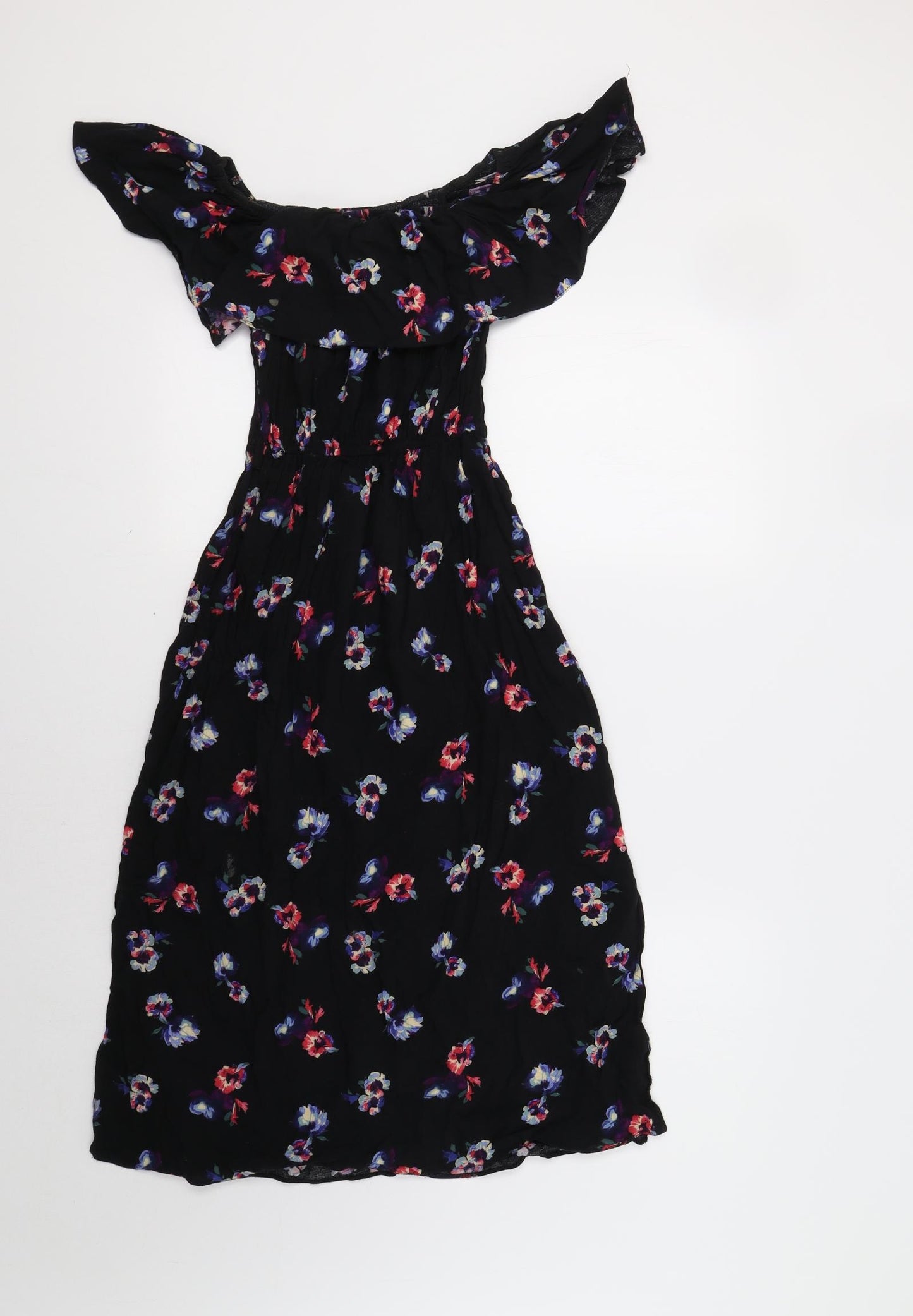 Primark Womens Black Floral  Fit & Flare  Size 10