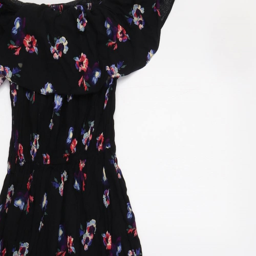 Primark Womens Black Floral  Fit & Flare  Size 10