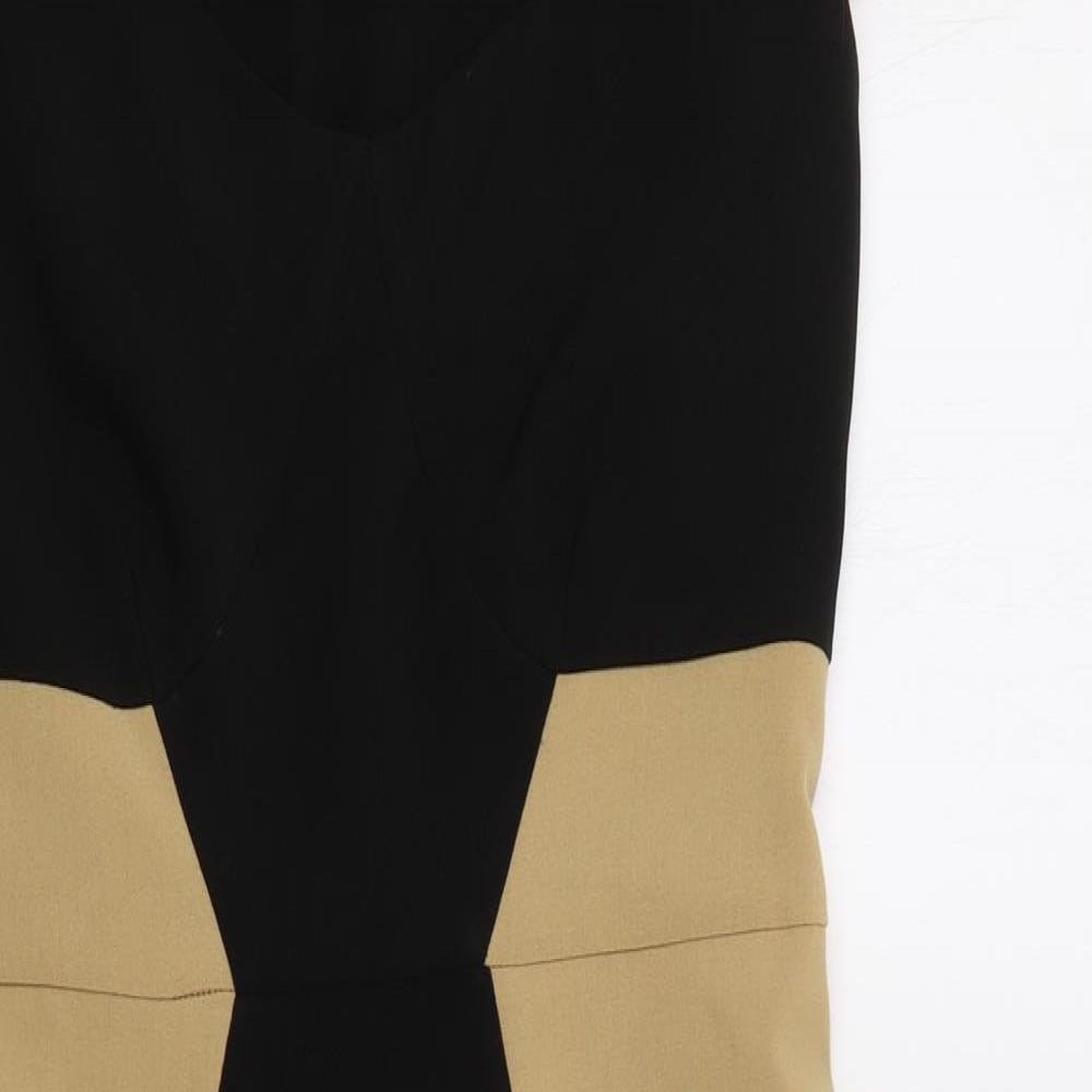 Peacocs Womens Black Colourblock  Bodycon  Size 12