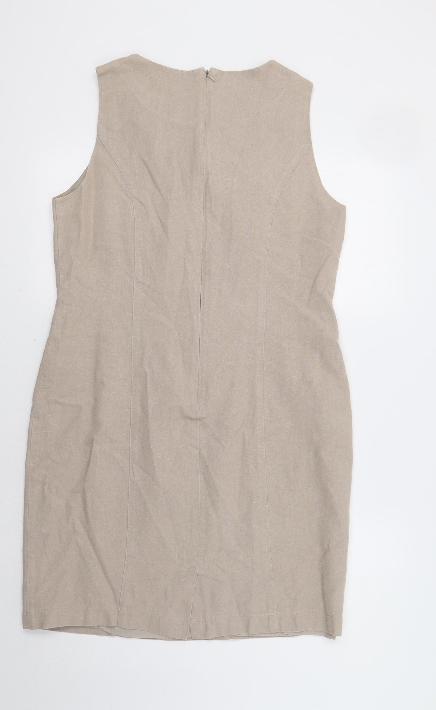 E-vie Womens Beige   Sheath  Size 12  - Embellished Collar