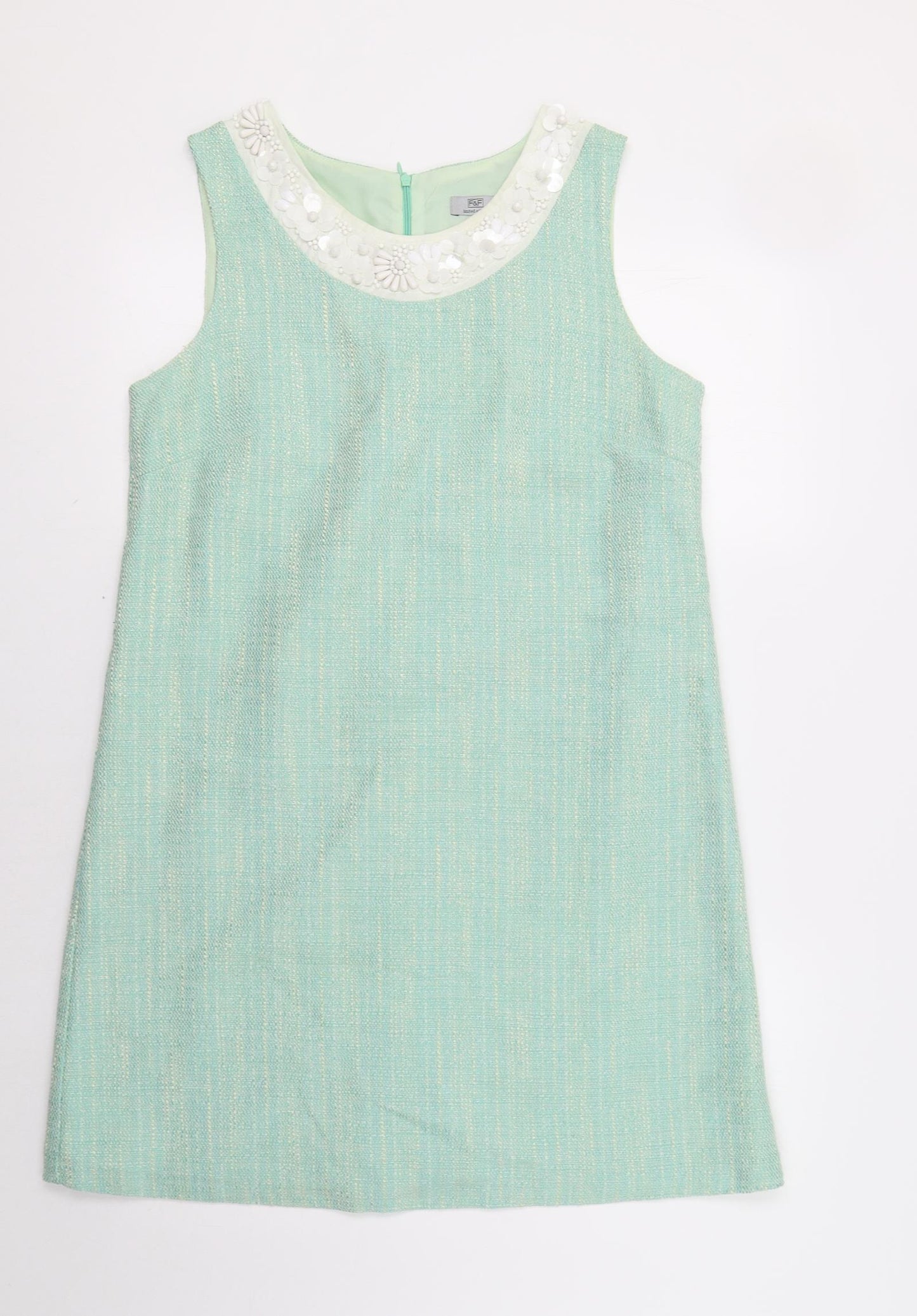 F&F Womens Green   Sheath  Size 12  - Embellished Collar