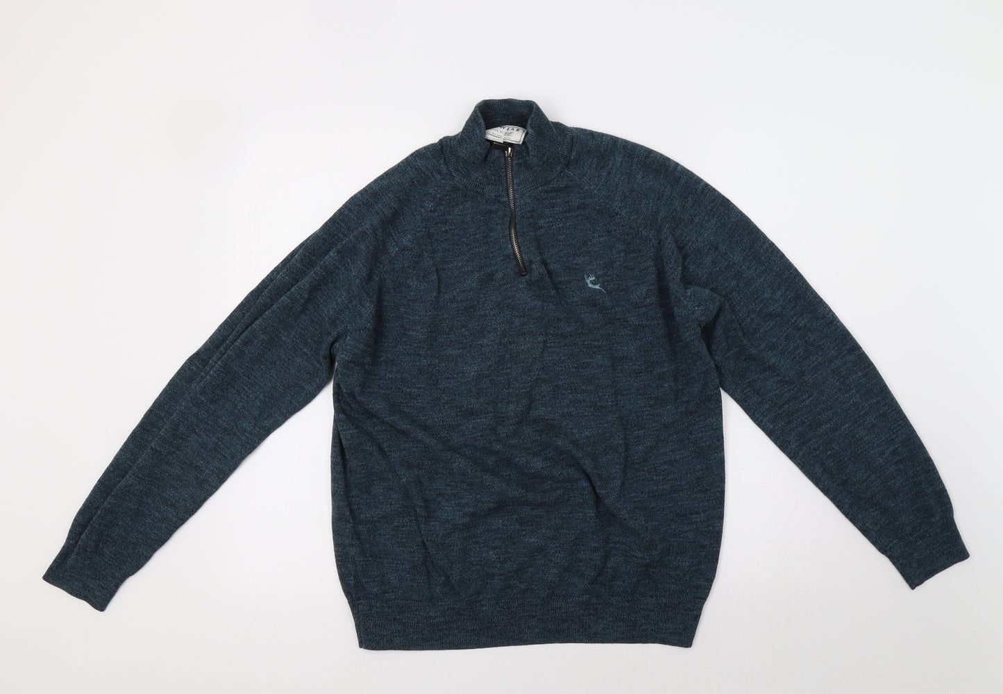 F&F Mens Green   Henley Jumper Size L