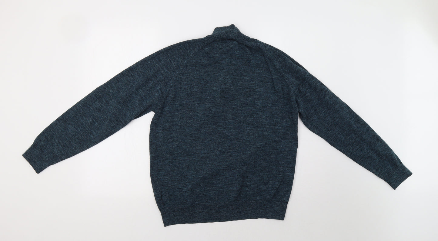 F&F Mens Green   Henley Jumper Size L