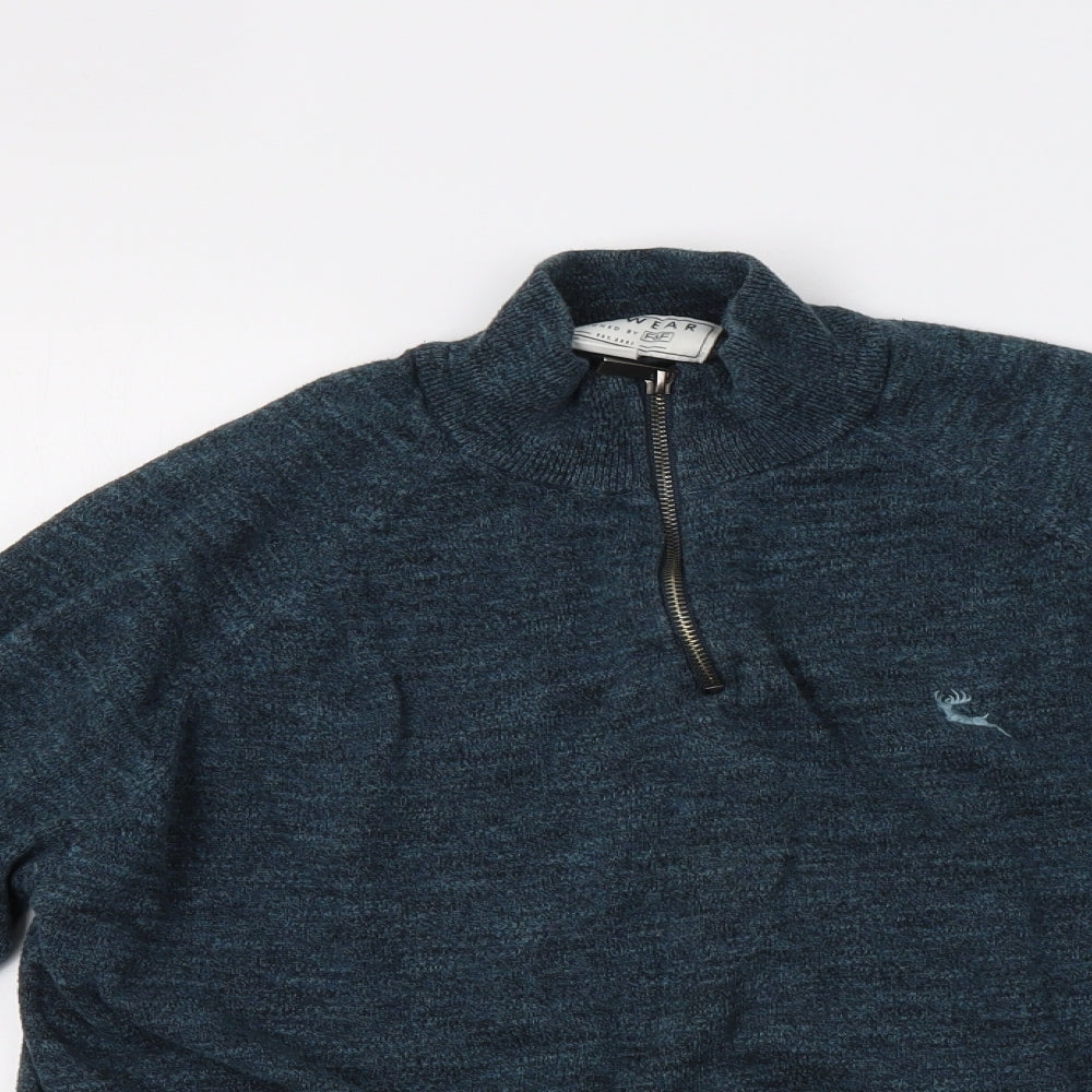 F&F Mens Green   Henley Jumper Size L