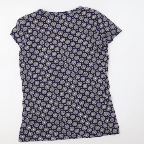 Dorothy Perkins Womens Blue Floral  Basic T-Shirt Size 8