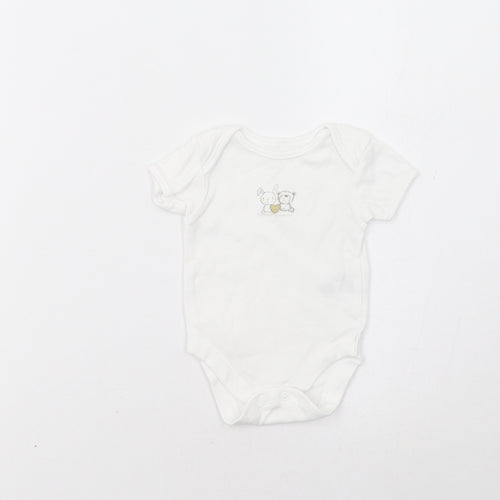 George Baby White   Romper One-Piece Size 0-3 Months  - Bunny & Bear