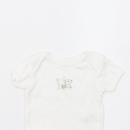 George Baby White   Romper One-Piece Size 0-3 Months  - Bunny & Bear
