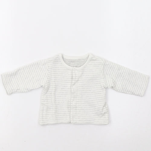 M &S Baby Grey Striped  Basic Blouse Size 0-3 Months