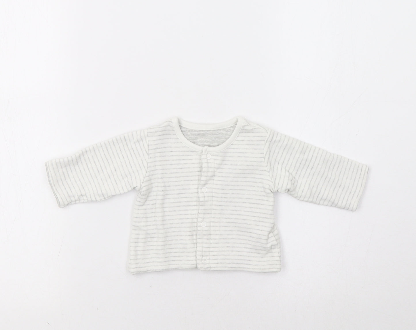 M &S Baby Grey Striped  Basic Blouse Size 0-3 Months