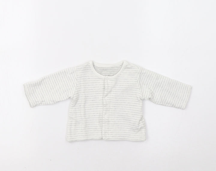 M &S Baby Grey Striped  Basic Blouse Size 0-3 Months