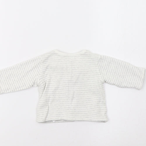 M &S Baby Grey Striped  Basic Blouse Size 0-3 Months