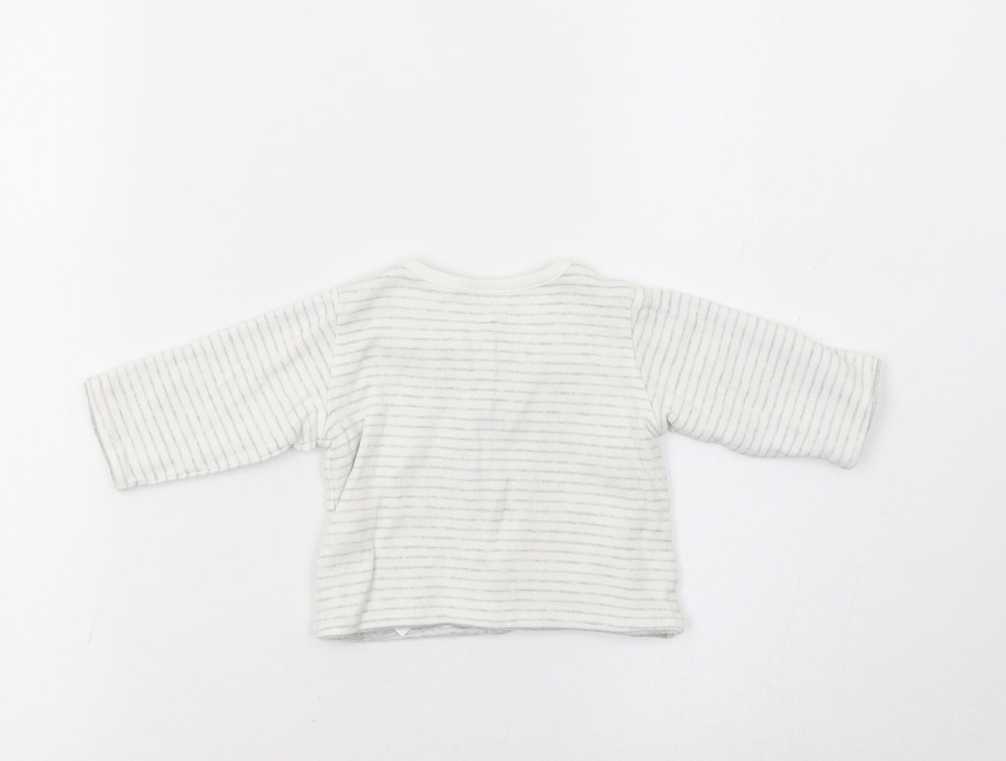 M &S Baby Grey Striped  Basic Blouse Size 0-3 Months