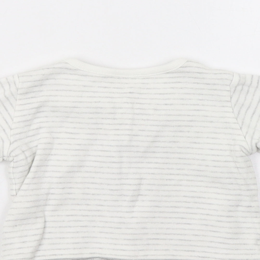 M &S Baby Grey Striped  Basic Blouse Size 0-3 Months