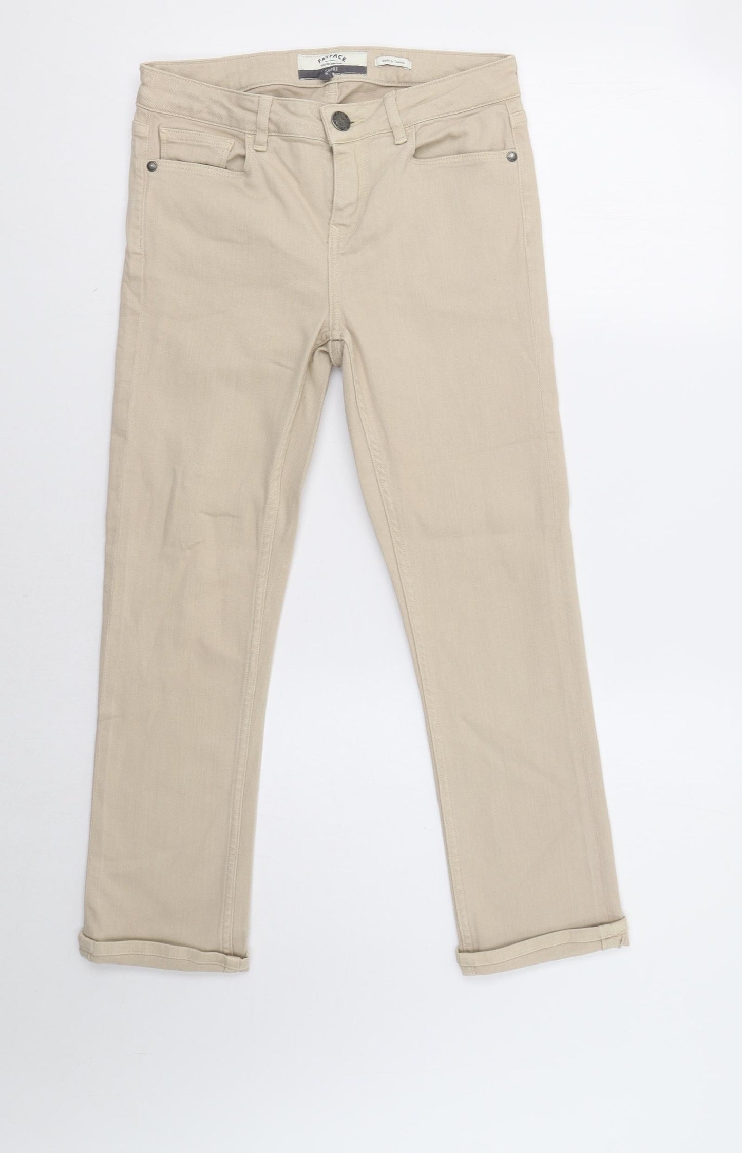 Fat Face Womens Beige   Capri Jeans Size 6 L25 in