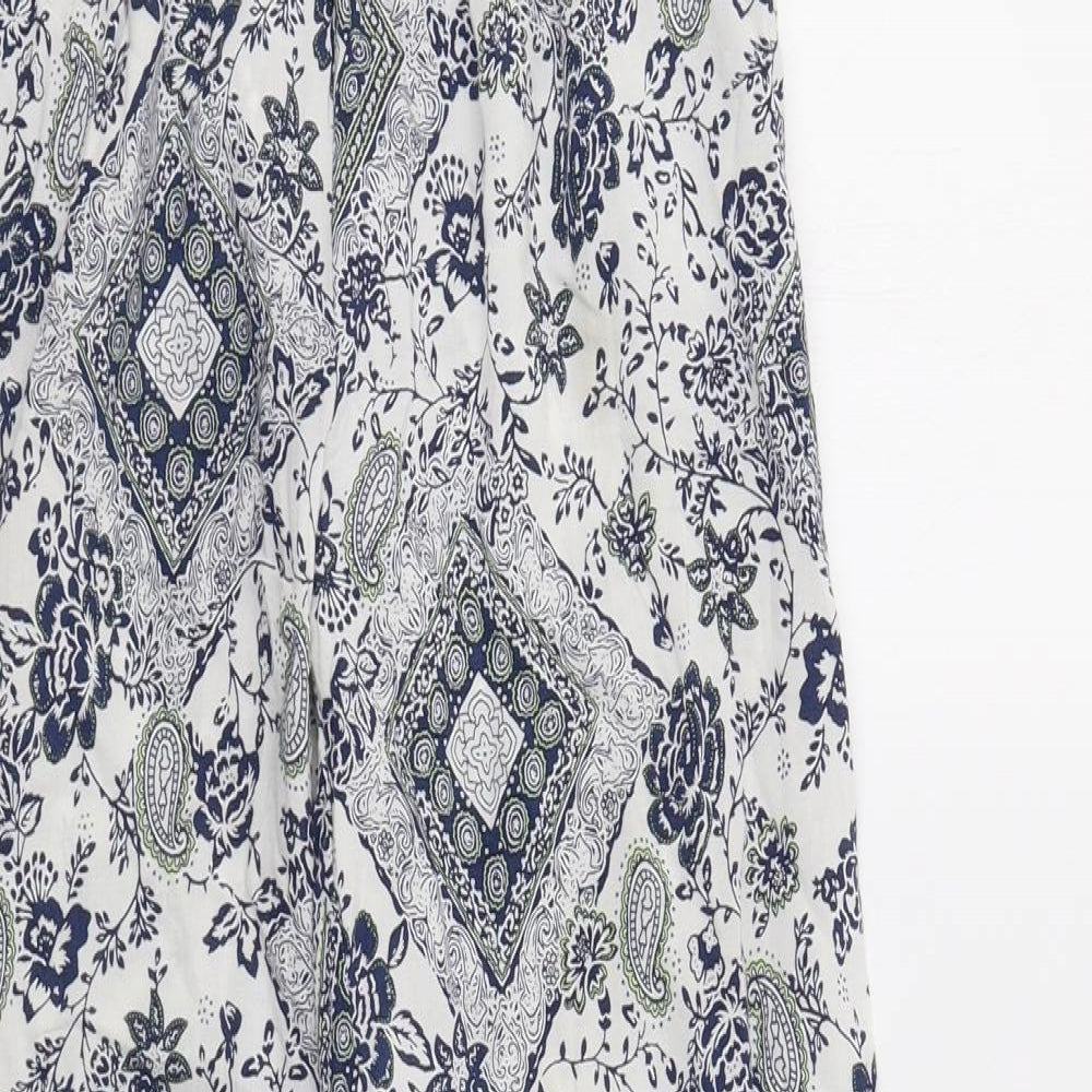 YAYA Womens Blue Paisley  Trousers  Size S L28 in