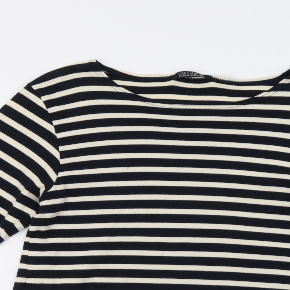 Captain Corsaire Womens Blue Striped  Basic T-Shirt Size M