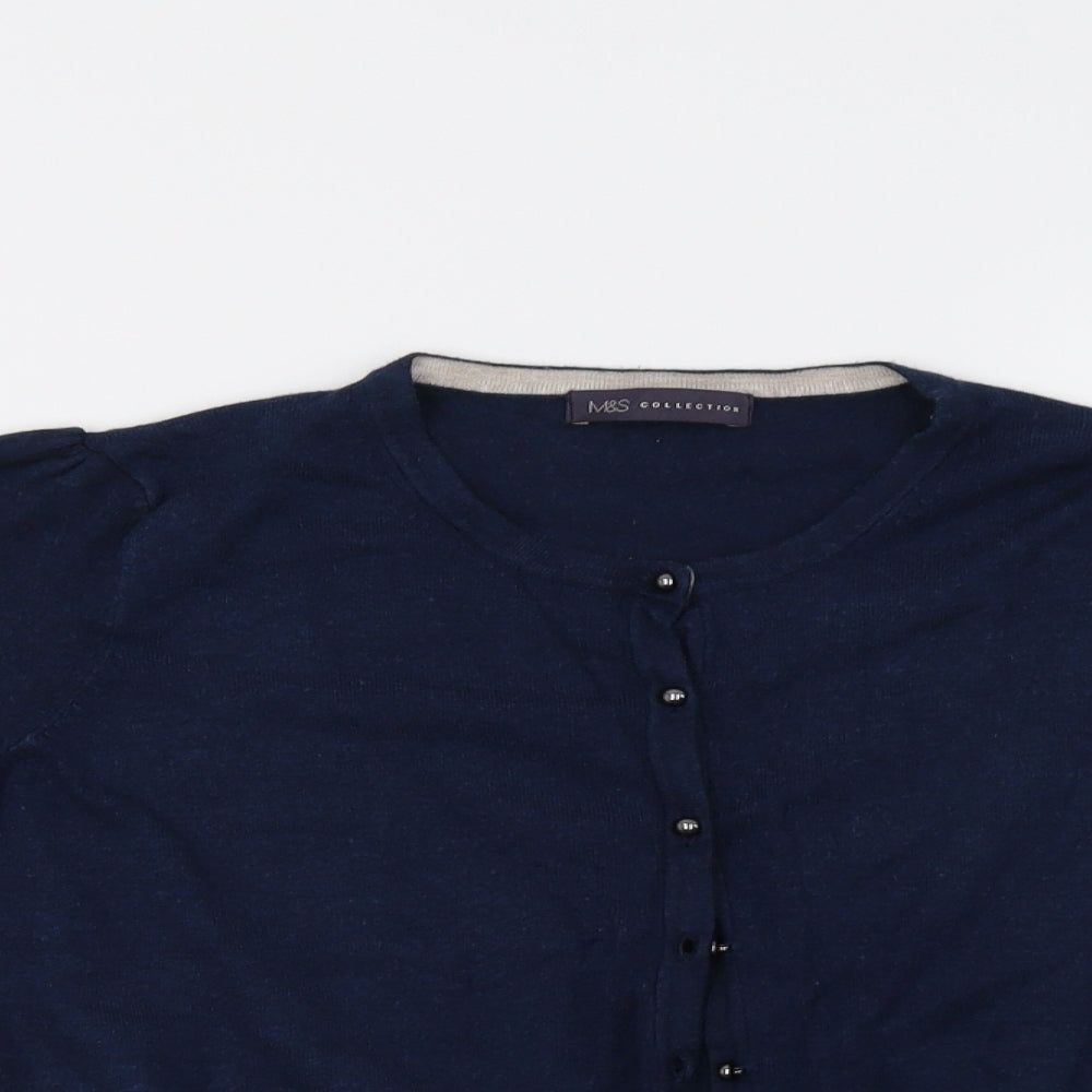 M&S Womens Blue   Cardigan Jumper Size 12