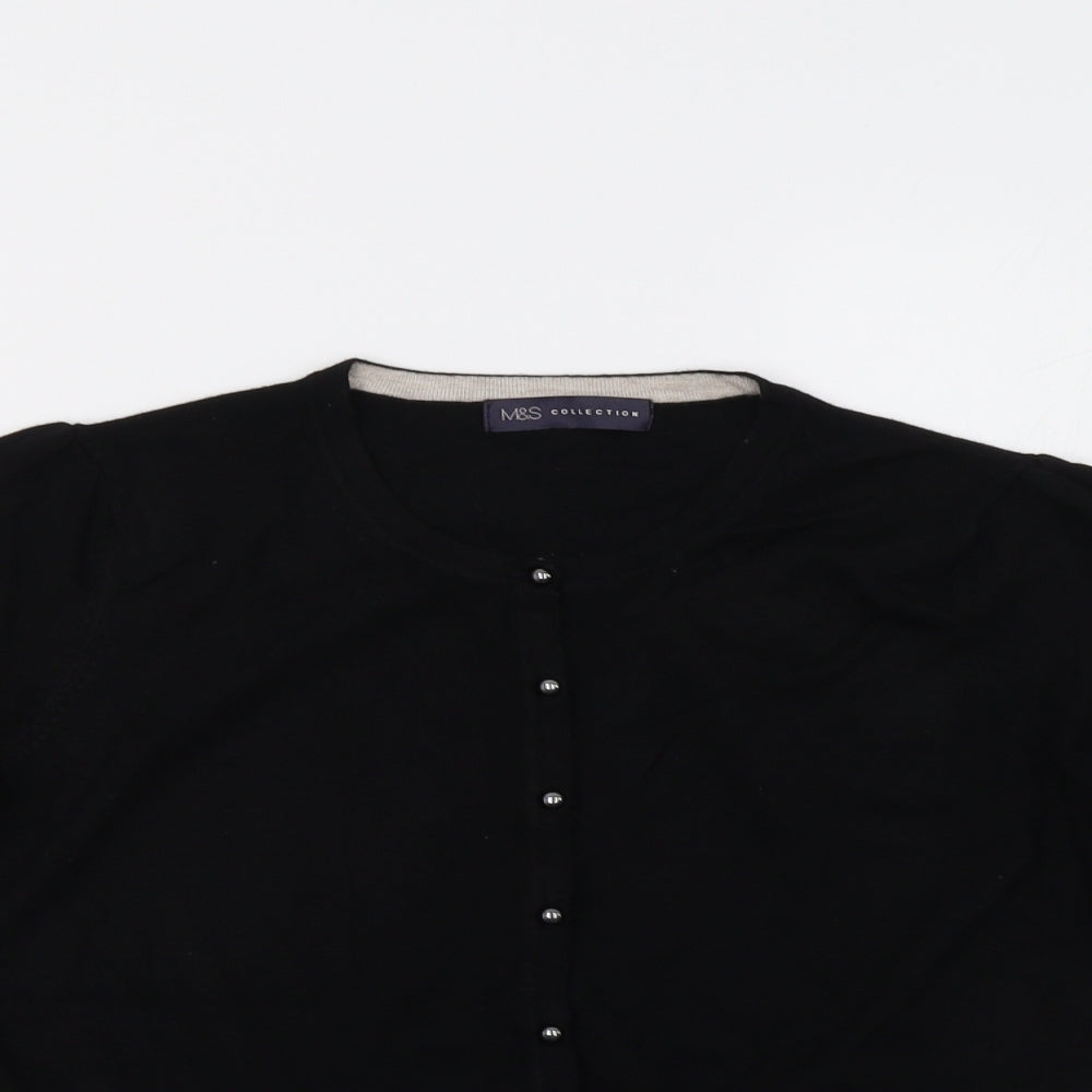 M&S Womens Black   Cardigan Jumper Size 12