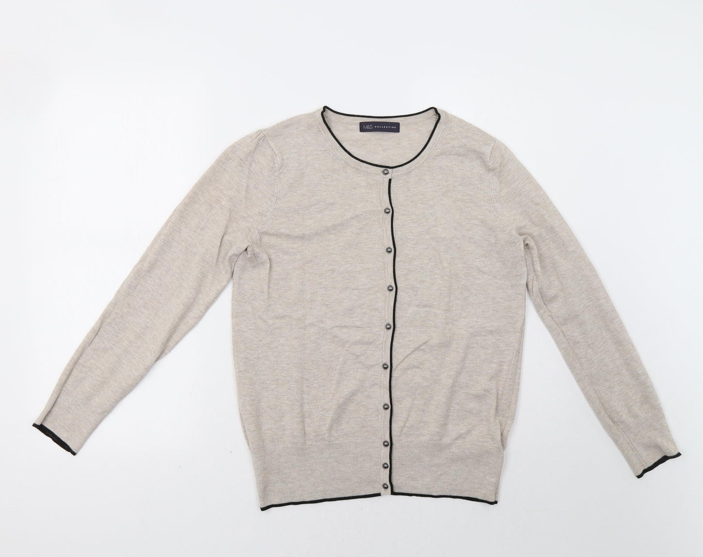 M&S Womens Beige   Cardigan Jumper Size 12