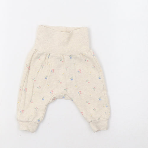 H&M Baby Beige Floral  Jogger Leggings Size 0-3 Months