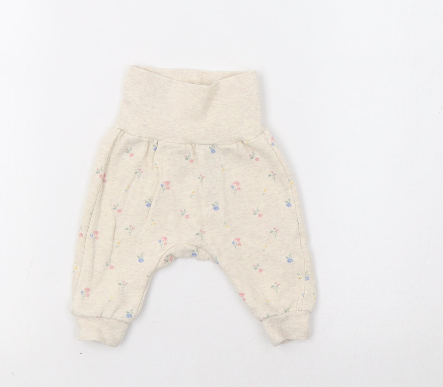 H&M Baby Beige Floral  Jogger Leggings Size 0-3 Months