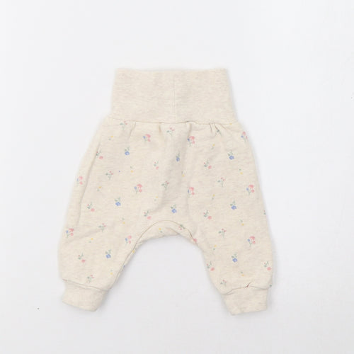 H&M Baby Beige Floral  Jogger Leggings Size 0-3 Months