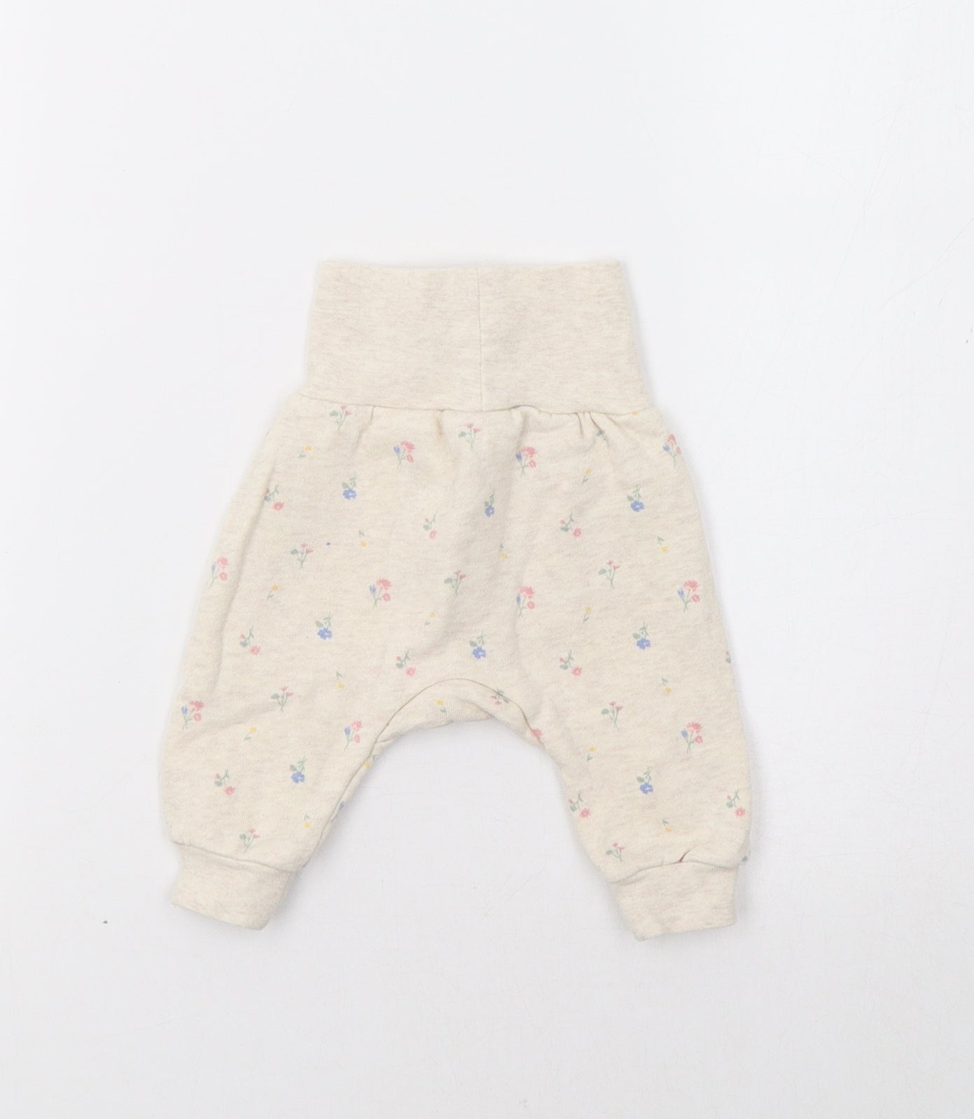 H&M Baby Beige Floral  Jogger Leggings Size 0-3 Months