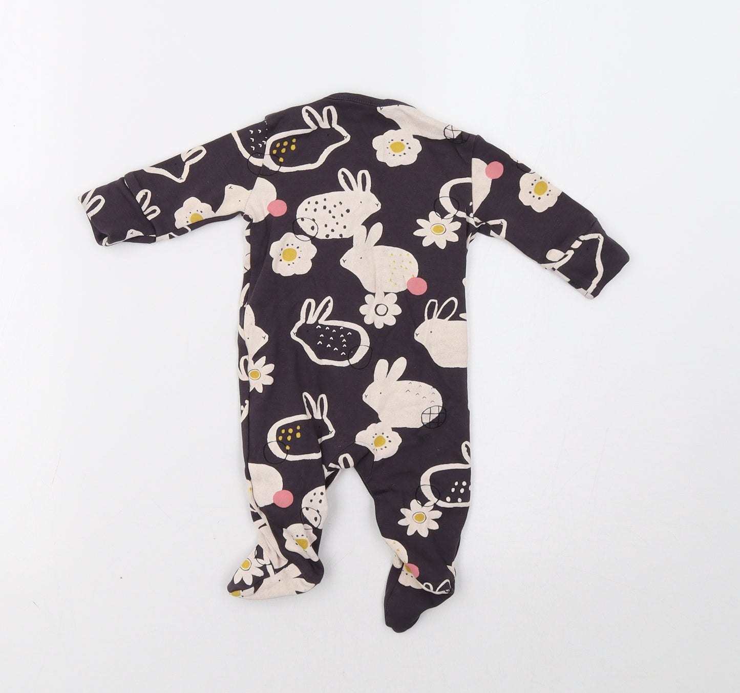 NEXT Baby Blue Floral  Babygrow One-Piece Size 0-3 Months  - Bunnies