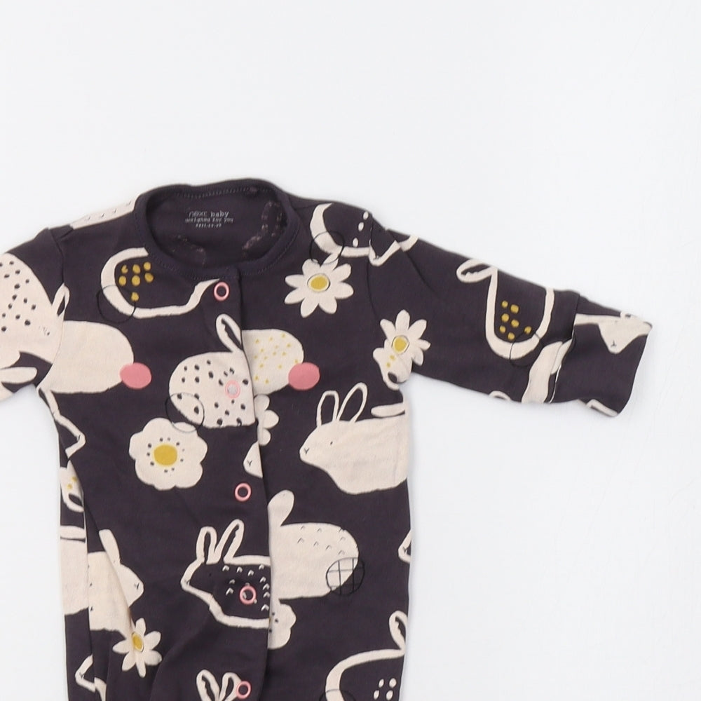 NEXT Baby Blue Floral  Babygrow One-Piece Size 0-3 Months  - Bunnies