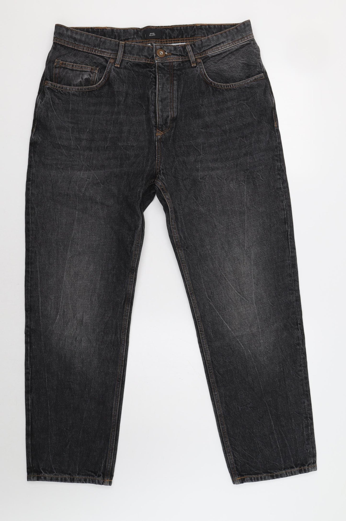 River Island Mens Black   Straight Jeans Size 36 L30 in