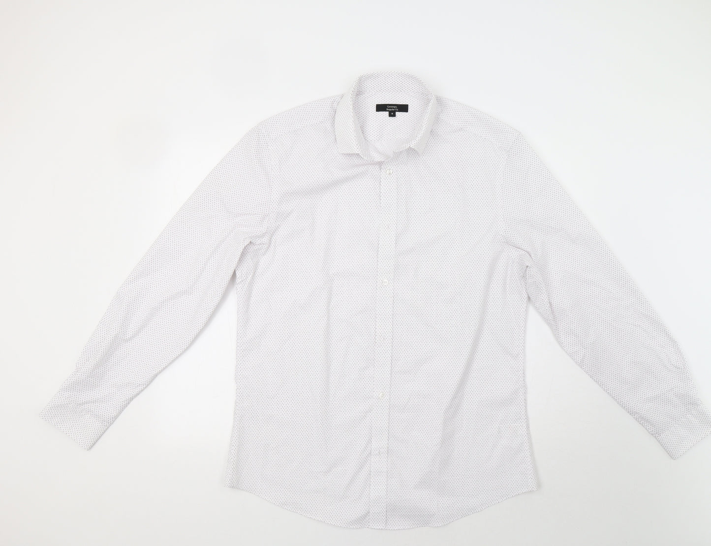 George Womens White Geometric  Basic Button-Up Size 16