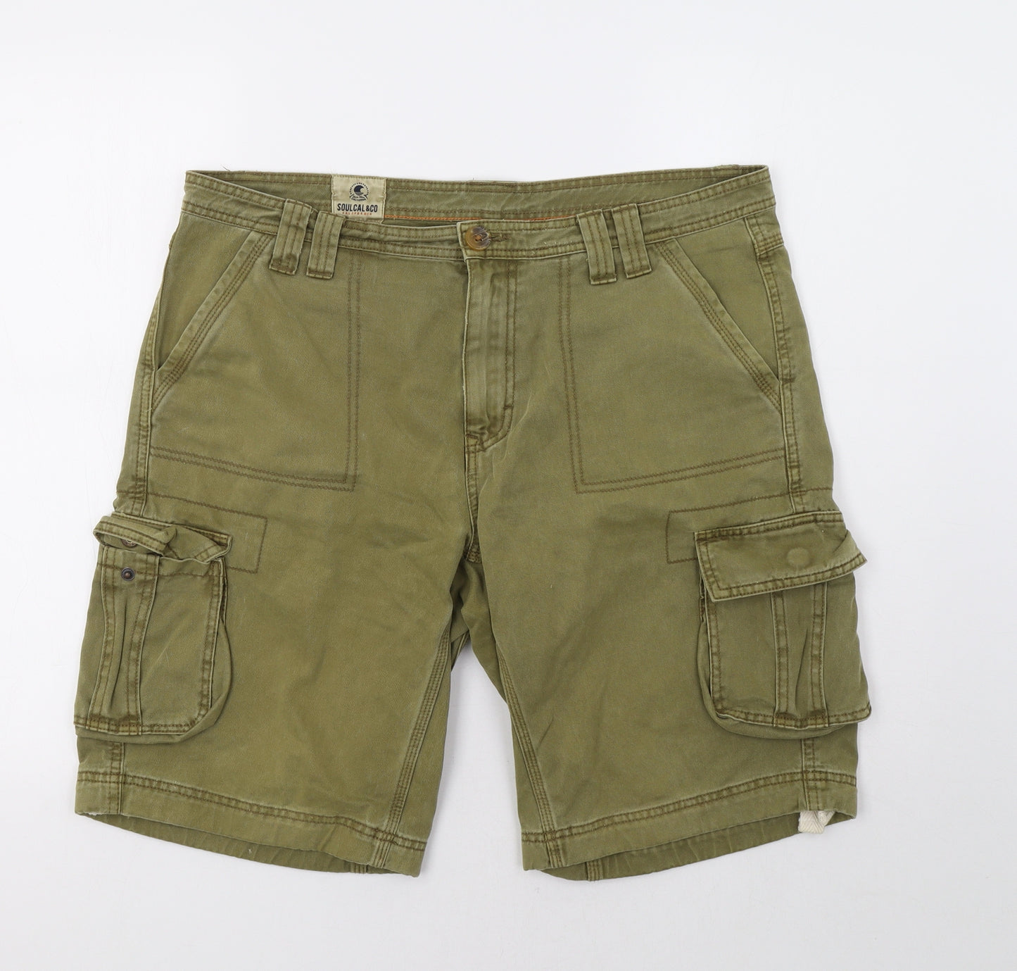 SoulCal&Co Mens Green   Cargo Shorts Size 36