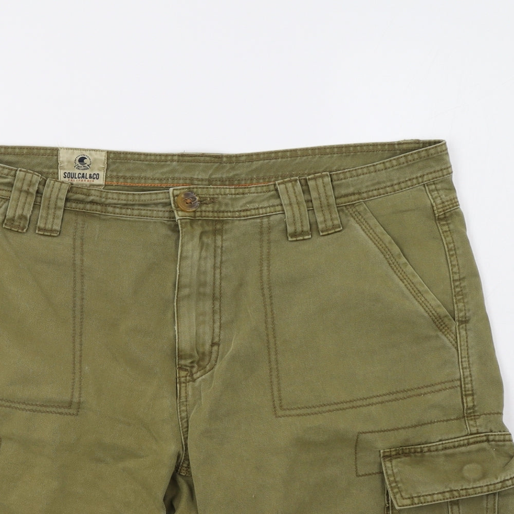 SoulCal&Co Mens Green   Cargo Shorts Size 36