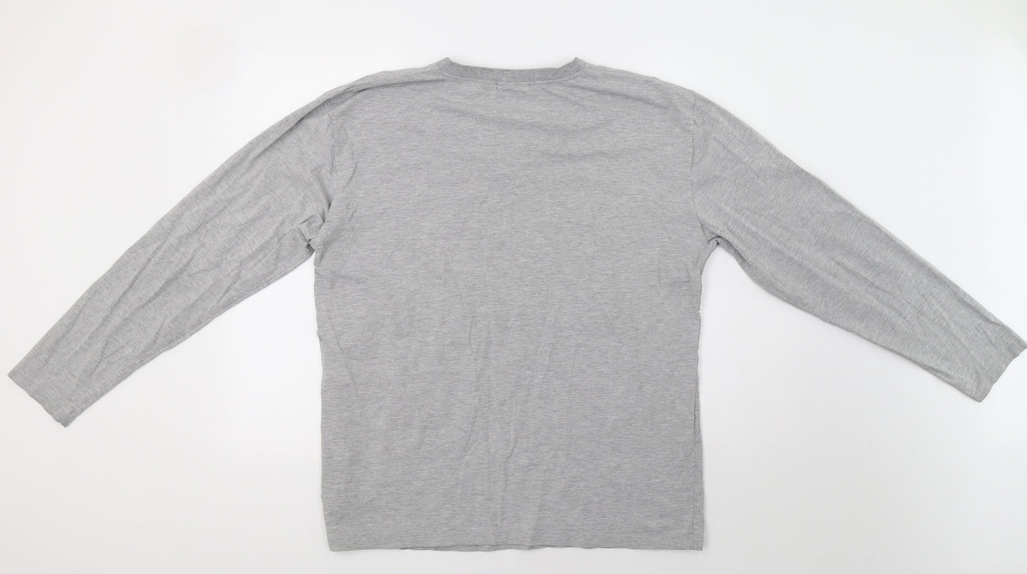 FILA Mens Grey Striped   T-Shirt Size XL