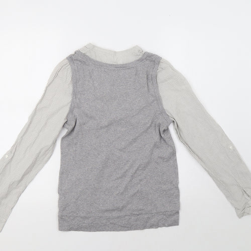 M&S Womens Grey Striped  Pullover Jumper Size 12